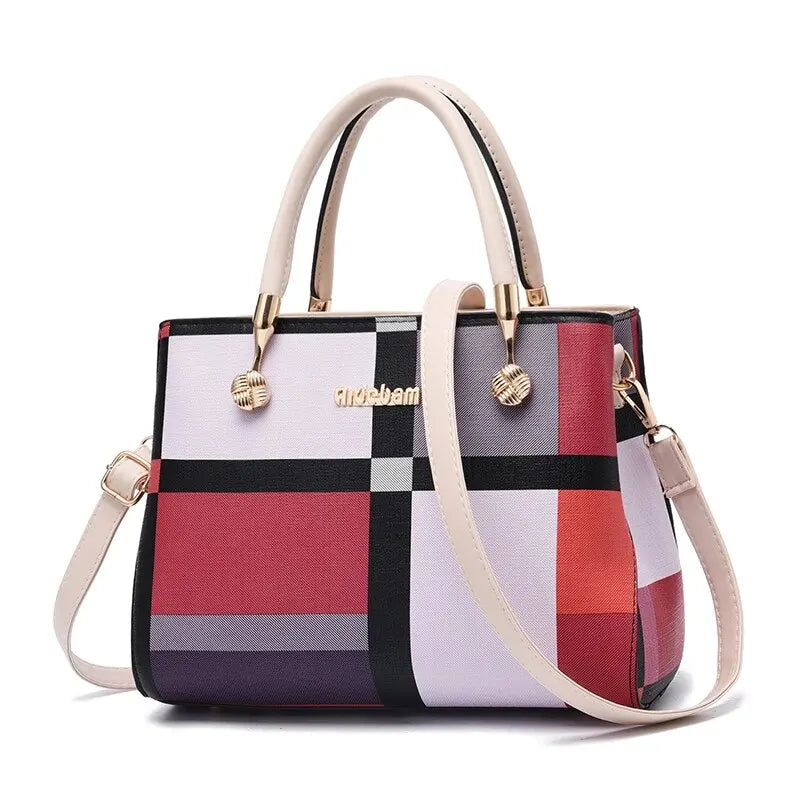 Colour block Shoulder Bag, Elegant Textured Handbag Large Capacity Great for Valentine's and Mother's day