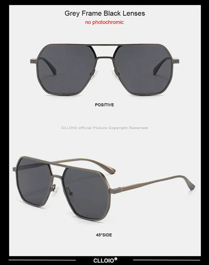CLLOIO Anti-glare Day Night Vision Glasses Men Women Polarized Driving Sun Glasses Square Aluminum Photochromic Sunglasses UV400 - The Urban Blasts Ltd