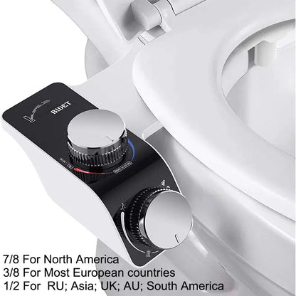 Bidet Toilet Seat Attachment Non-Electric Self-Cleaning Dual Nozzles Wash Hot /Cold Mixer Water Lady Bathroom Accessories Sprayer - The Urban Blasts Ltd