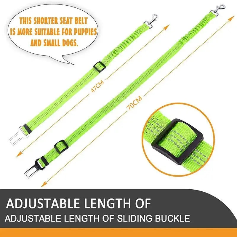 Elastic Nylon Dog Seat Belt For Small Large Dogs Adjustable Reflective Durable Lead Puppy Travel Car Safety Rope - The Urban Blasts Ltd