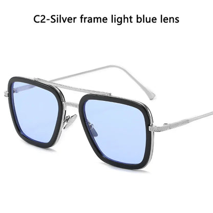 Steam Punk Sunglasses Fashion Square Driving Glasses Unisex Metal Frame Trendy Shades