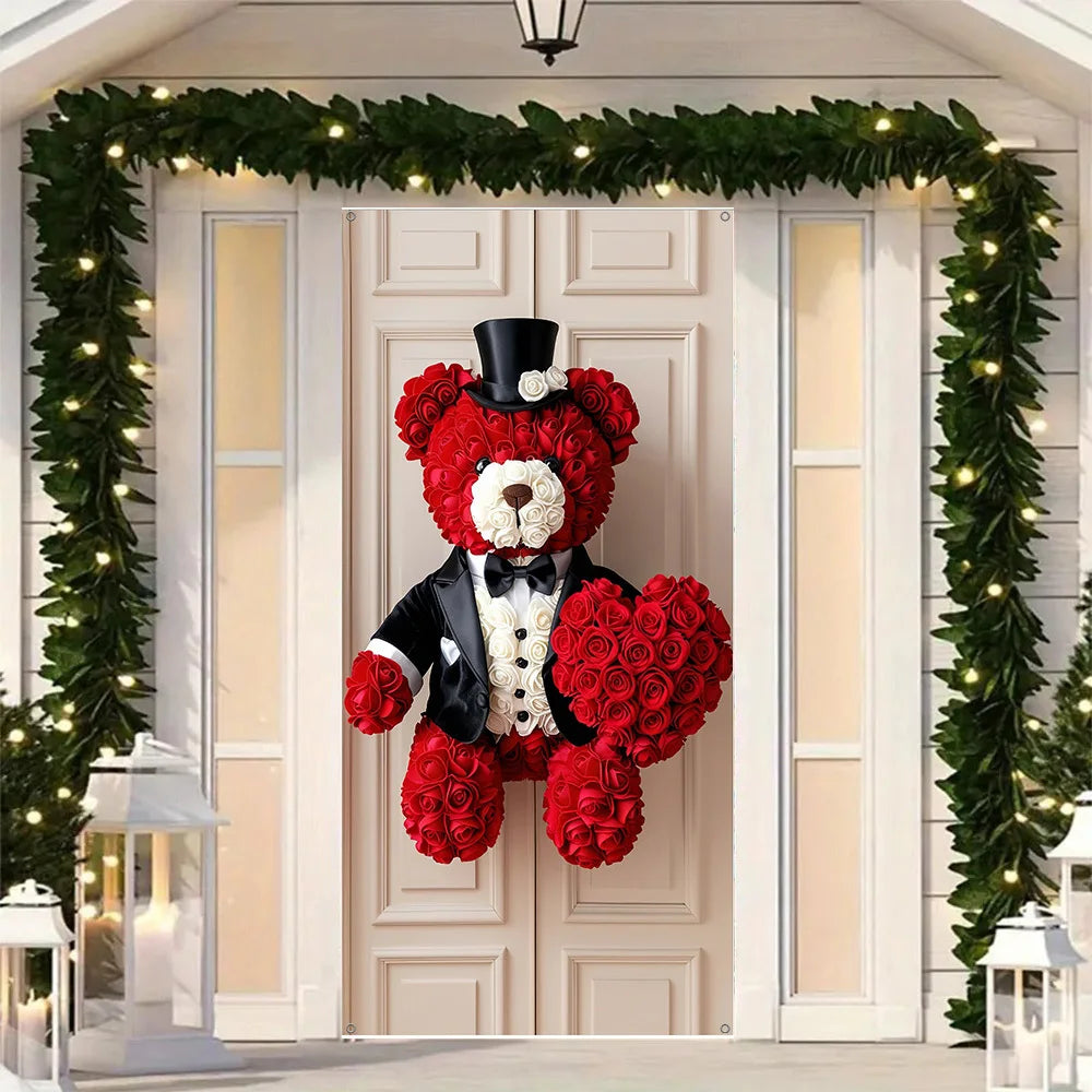 1pc valentines day polyester teddy bear door Valentine Decoration