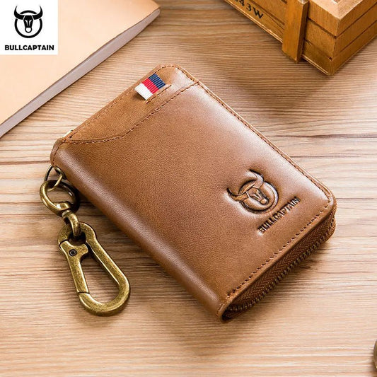 BULLCAPTAIN Genuine Leather Men's Key Card Bag High-quality Multi-function Wallet - The Urban Blasts Ltd
