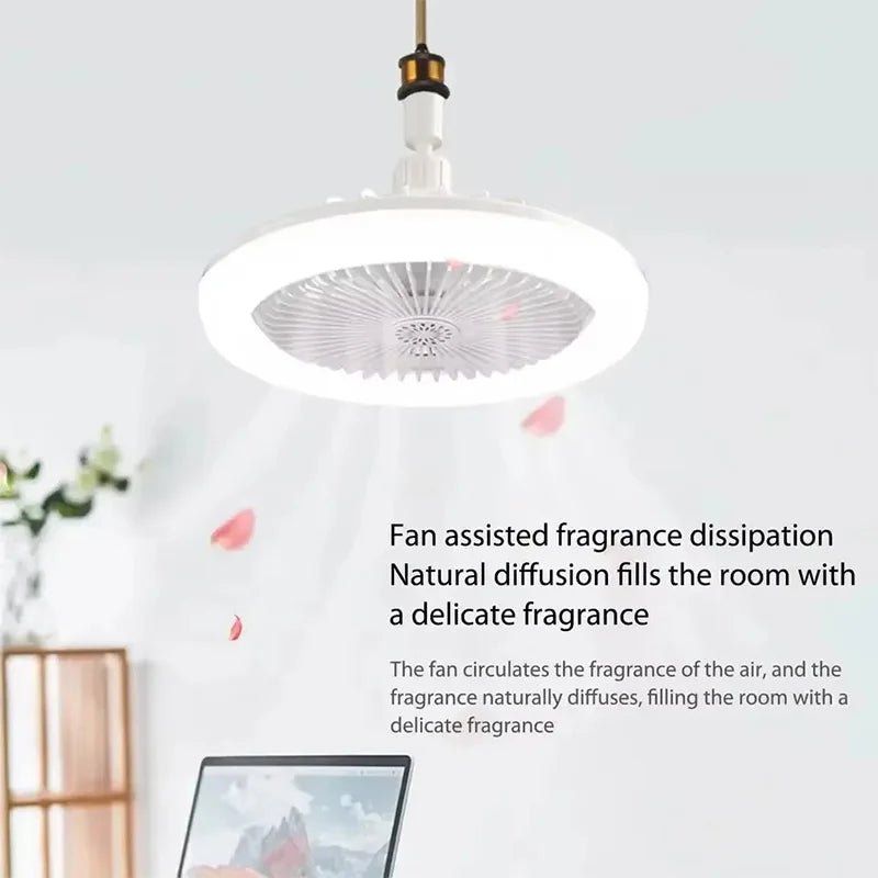 2 In 1 Energy Saving Remote Control Ceiling Fan Lamp Infinitely Dimmable E27 Base Bottom Noise Mute LED Decorative Light 85-265V - The Urban Blasts Ltd