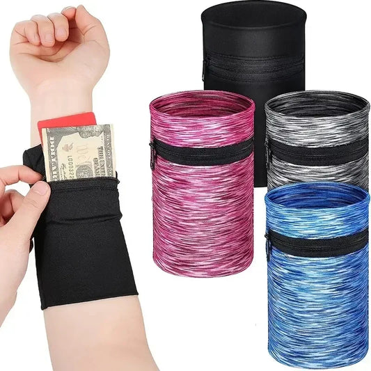 Mini Unisex Cotton Wrist Wallet Pouch with Zipper for Fitness Sports Running Gym Cycling - Secure Coin Purse Band - The Urban Blasts Ltd