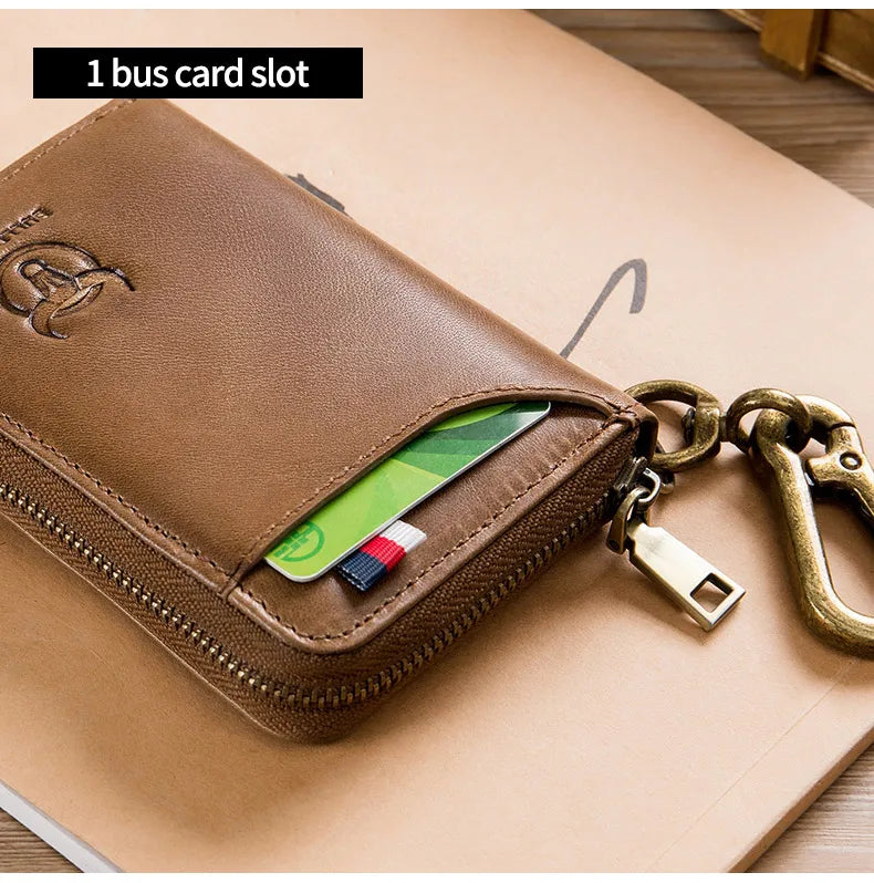 BULLCAPTAIN Genuine Leather Men's Key Card Bag High-quality Multi-function Wallet - The Urban Blasts Ltd