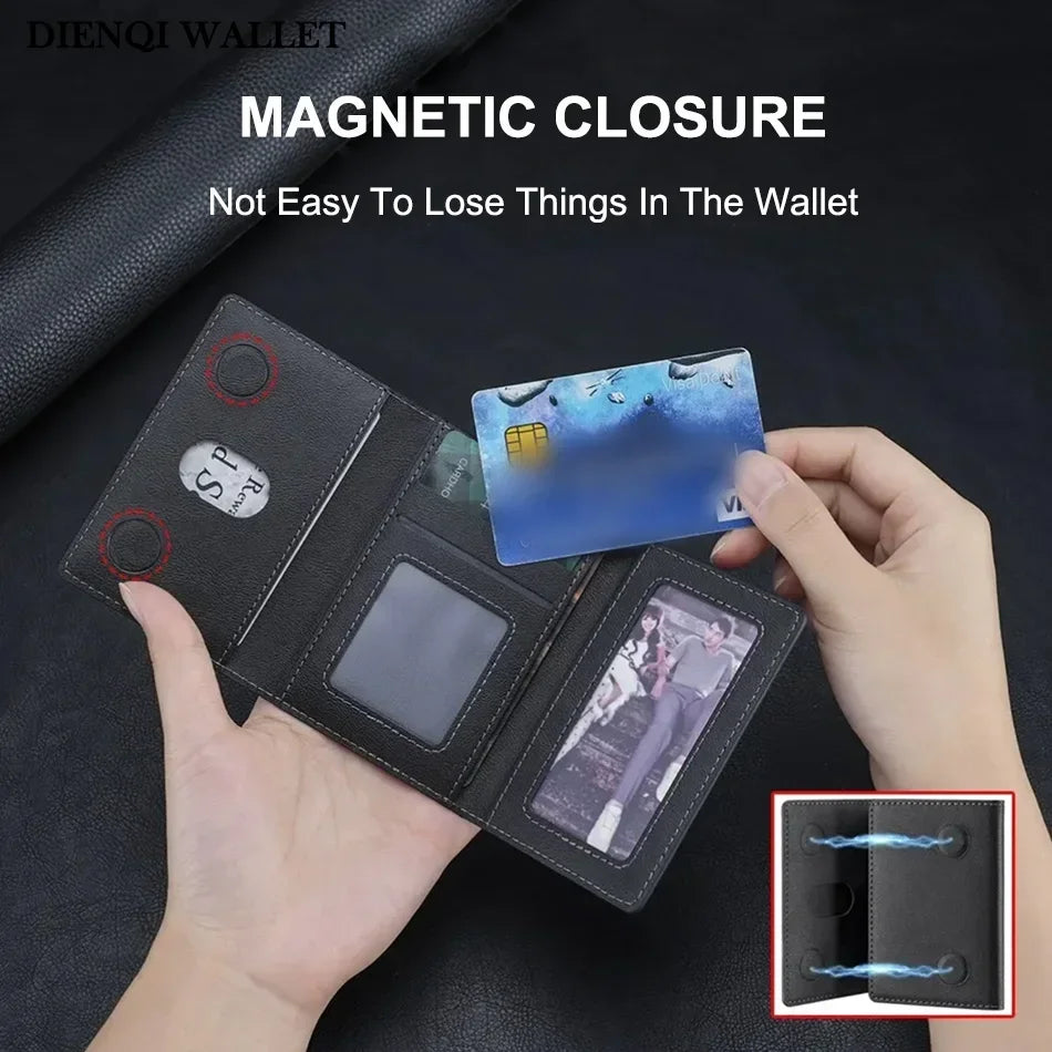 Trifold Magnetic Phone Wallet PU Leather Card Bag Magsafe Card Holder Wallet for Apple IPhone 16 15 12 13 14 Pro Max Plus Mini - The Urban Blasts Ltd
