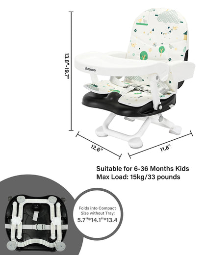 UBRAVOO Portable High Chair 6 Months Plus, Lightweight Easy Clean Folding Booster Chair for Babies Toddlers, ACE1013