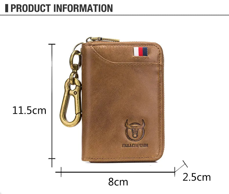 BULLCAPTAIN Genuine Leather Men's Key Card Bag High-quality Multi-function Wallet - The Urban Blasts Ltd