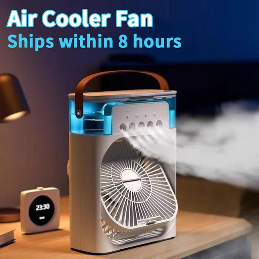 New 3 In 1 Fan AIr Conditioner Household Mini Air Cooler LED Night Light Portable Humidifier Air Adjustment Fan Office Home Fan - The Urban Blasts Ltd
