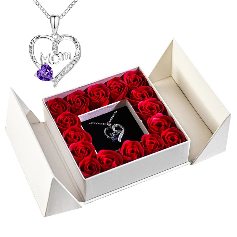 Gifts for Women Jewellery Necklace /w Soap Eternal Rose Gift Box For Valentine's and Mother's day Gifts