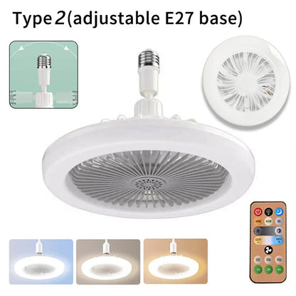 2 In 1 Energy Saving Remote Control Ceiling Fan Lamp Infinitely Dimmable E27 Base Bottom Noise Mute LED Decorative Light 85-265V - The Urban Blasts Ltd
