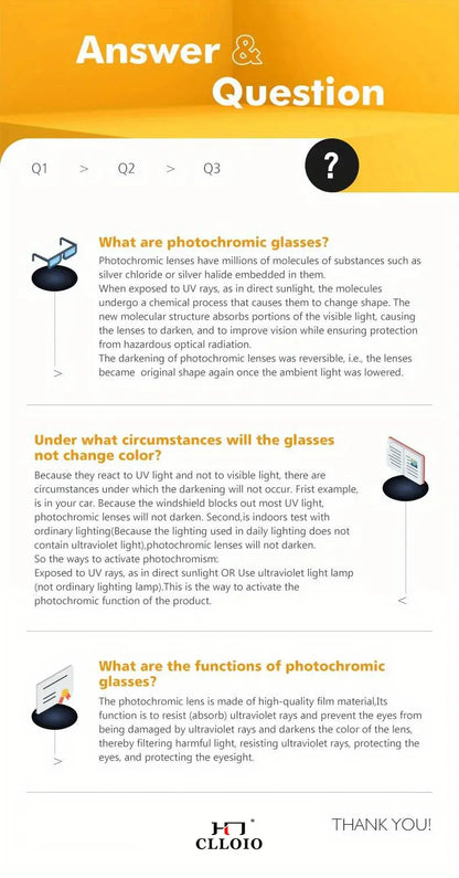 CLLOIO Anti-glare Day Night Vision Glasses Men Women Polarized Driving Sun Glasses Square Aluminum Photochromic Sunglasses UV400 - The Urban Blasts Ltd