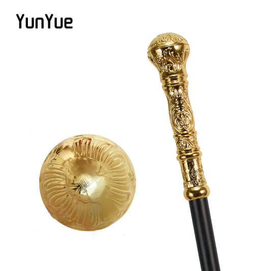Elegant Golden Round Handle Fashion Walking Stick Cosplay Gentlemen Vintage Handmade Walking Cane Lady Detachable Walking Canes - The Urban Blasts Ltd