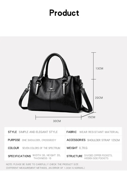 Genuine 3Layers High Quality Soft Leather Ladies Shoulder Crossbody Bags for Women  Luxury Handbags - The Urban Blasts Ltd