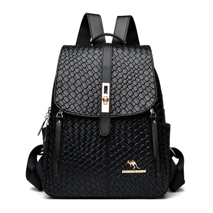 Luxury Women Leather Backpacks Casual Day Black Vintage Backpack perfect for Valentine's and Mother's day