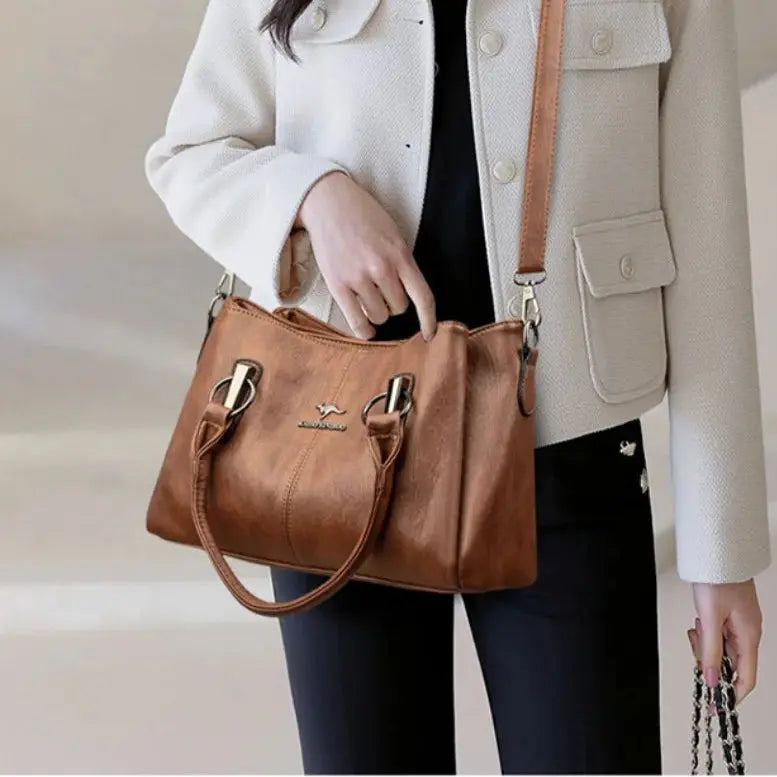 Genuine 3Layers High Quality Soft Leather Ladies Shoulder Crossbody Bags for Women  Luxury Handbags - The Urban Blasts Ltd