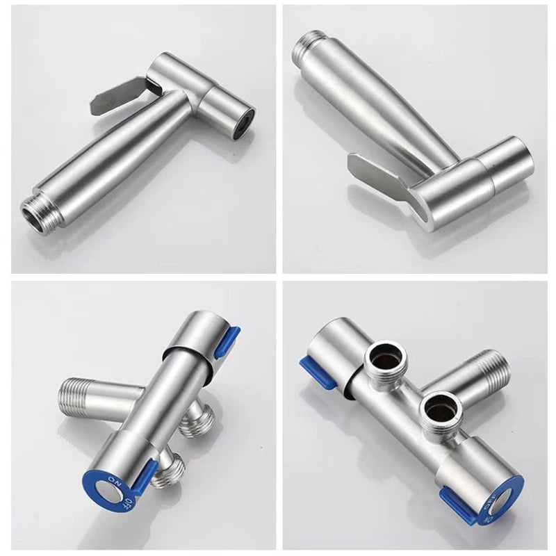Toilet matching bidet spray set, one in two out double control double out faucet, with 1.5M flexible hose - The Urban Blasts Ltd