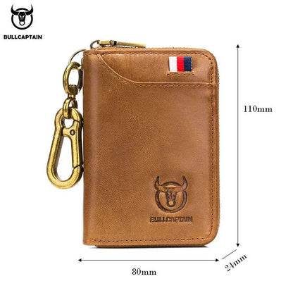BULLCAPTAIN Genuine Leather Men's Key Card Bag High-quality Multi-function Wallet - The Urban Blasts Ltd