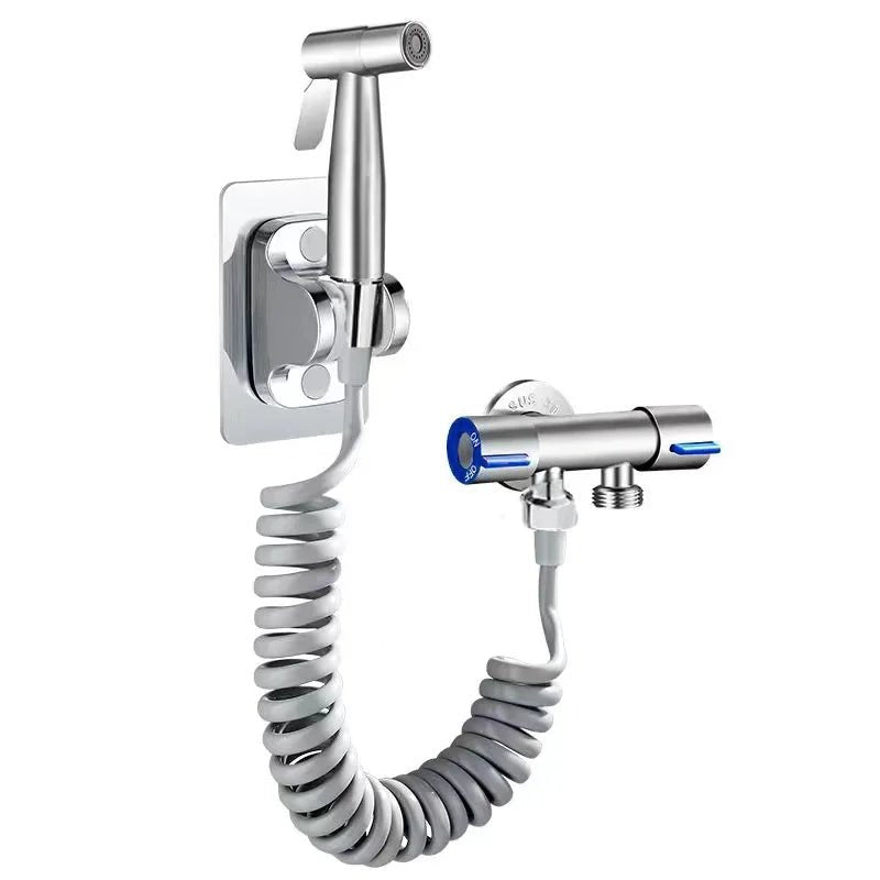 Toilet matching bidet spray set, one in two out double control double out faucet, with 1.5M flexible hose - The Urban Blasts Ltd