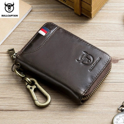 BULLCAPTAIN Genuine Leather Men's Key Card Bag High-quality Multi-function Wallet - The Urban Blasts Ltd