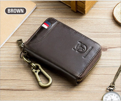 BULLCAPTAIN Genuine Leather Men's Key Card Bag High-quality Multi-function Wallet - The Urban Blasts Ltd