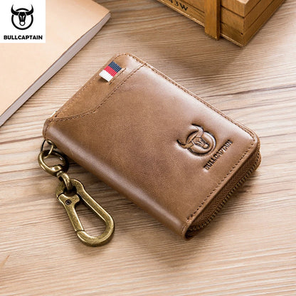 BULLCAPTAIN Genuine Leather Men's Key Card Bag High-quality Multi-function Wallet - The Urban Blasts Ltd
