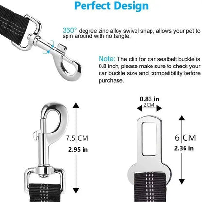 Elastic Nylon Dog Seat Belt For Small Large Dogs Adjustable Reflective Durable Lead Puppy Travel Car Safety Rope - The Urban Blasts Ltd