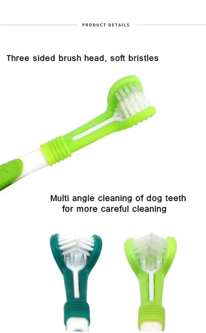 3 - Sided Pet Toothbrush Dog Plastic Toothbrush Removing Bad Breath Tartar Cleaning Mouth Pet Dental Care Cat Cleaning Mouth - The Urban Blasts Ltd