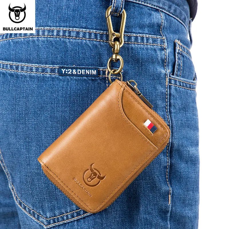 BULLCAPTAIN Genuine Leather Men's Key Card Bag High-quality Multi-function Wallet - The Urban Blasts Ltd