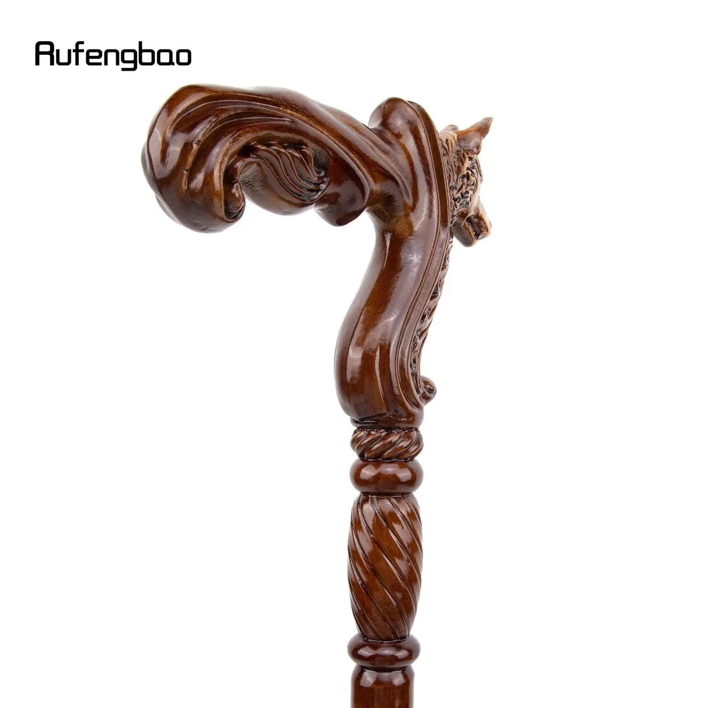 Wolf Brown Wooden Fashion Walking Stick Decorative Vampire Cospaly Party Wood Walking Cane Halloween Mace Wand Crosier 93cm - The Urban Blasts Ltd
